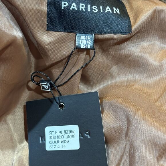 Parisian Teddy Coat Faux Shearling Mocha Longline US 10 (UK 14) NWT - Picture 6 of 12